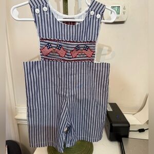 Lil Cactus Smocked American Flag Jon Jon